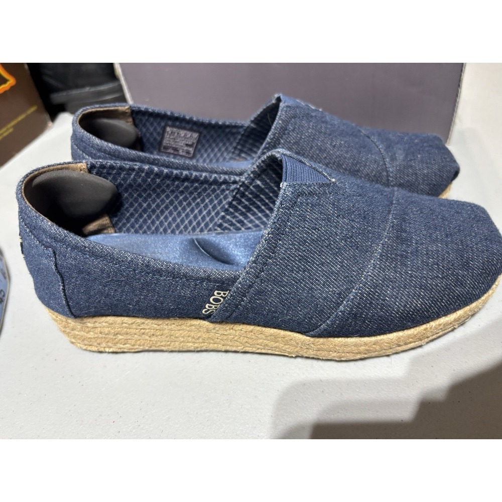 Skechers Women's Shoes Dark Blue Bobs Highlights - Moments Size 8